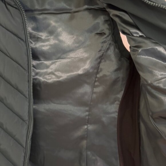 Calvin Klein NWOT Hunter Green Puffer Vest with Knit Side Panels Quilted Sz S - Picture 6 of 9